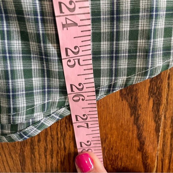 Wrangler Riata Boys Button Down Collar Green Plaid Long Sleeve Size XL - Picture 5 of 10